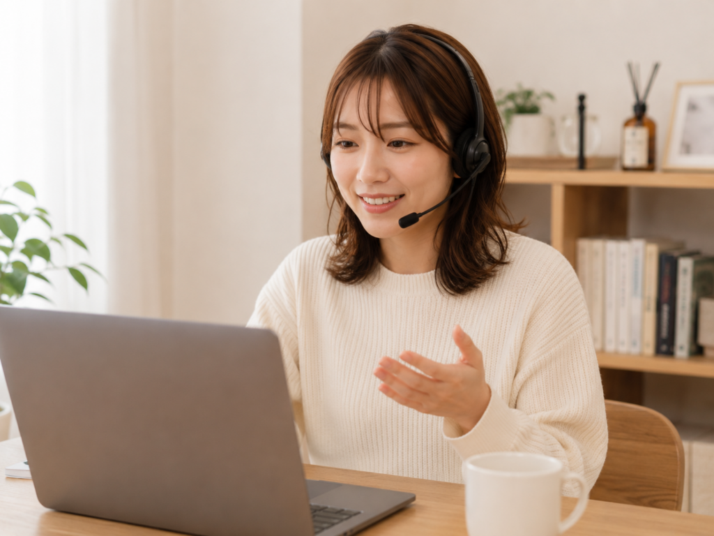 無料カウンセリングをしている女性